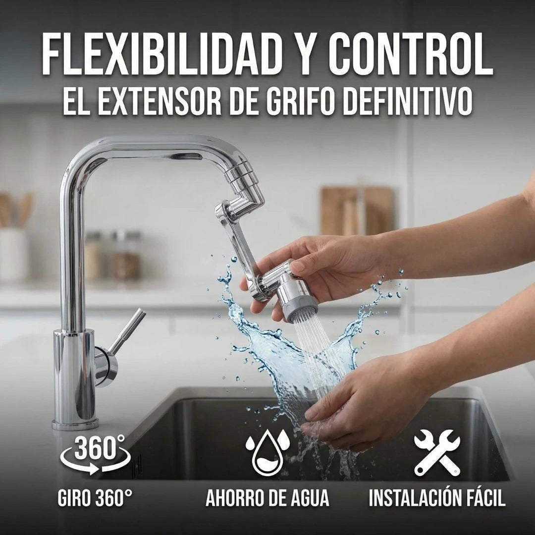 EXTENSOR DE GRIFO 360 PREMIUM ALEMAN ¡PAGA 1 LLEVA 2!