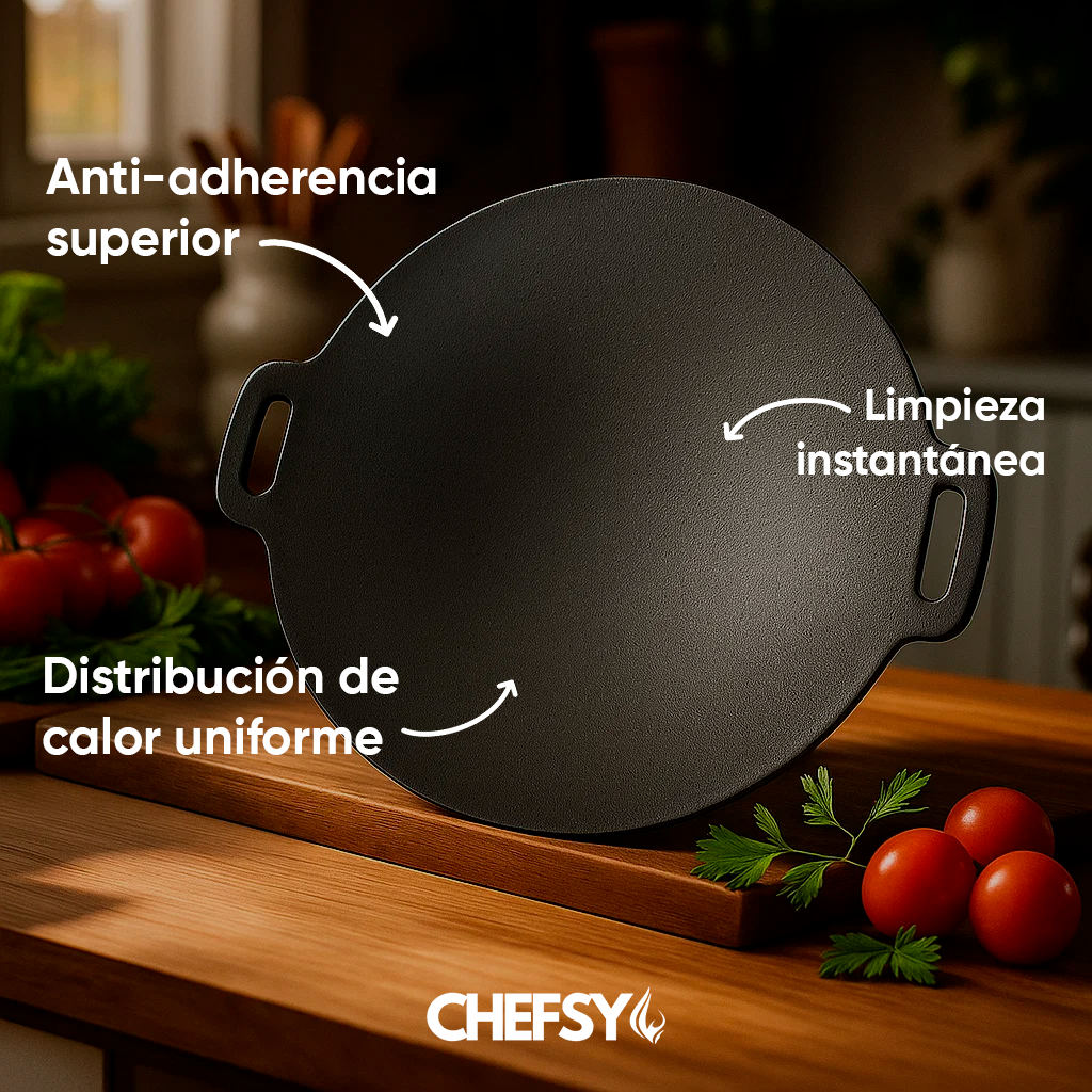 PLANCHA ANTIADHERENTE BUDARE DE 32CM EN HIERRO ALEMÁN + GRATIS EBOOK CON 100 RECETAS EXCLUSIVAS