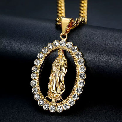 Collar Virgen de Guadalupe  Baño de oro 18K