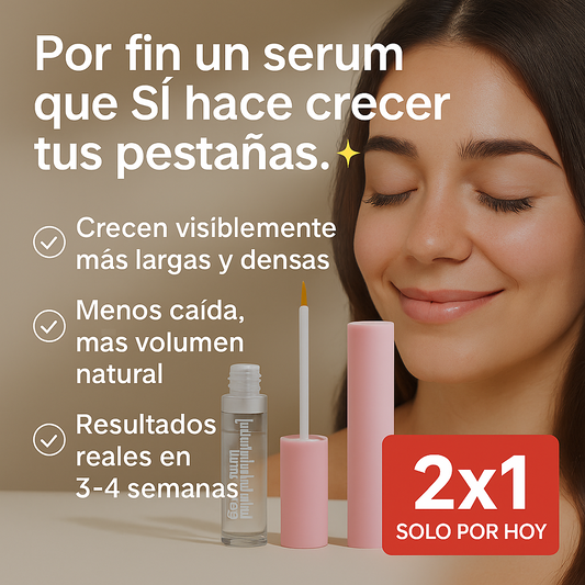 🎁 2x1 SOLO por HOY | GlowSerum™: El serum que sí hace crecer tus pestañas.