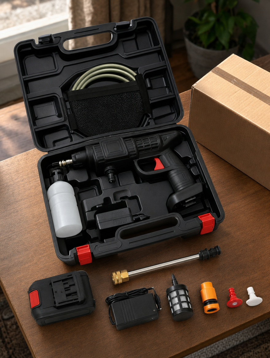 Hidrolavadora Portátil 48V — kit completo
